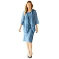 thumbnail image 1 of Catherines Women's Plus Size Petite Sparkling Lace Jacket Dress, 1 of 6