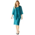 thumbnail image 1 of Catherines Women's Plus Size Petite Sparkling Lace Jacket Dress, 1 of 6