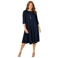 thumbnail image 1 of Catherines Women's Plus Size Petite Strawbridge Fit & Flare Dress, 1 of 6