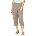thumbnail image 1 of Catherines Women's Plus Size Petite Stretch Knit Waist Cargo Capri, 1 of 6