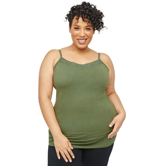 Catherines Women's Plus Size Petite Suprema Cami With Lace