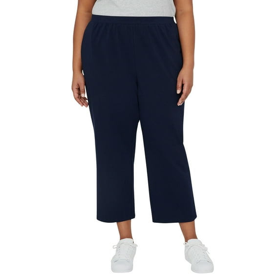 Catherines Women's Plus Size Suprema Elastic Waist Capri Pant (Petite Available)