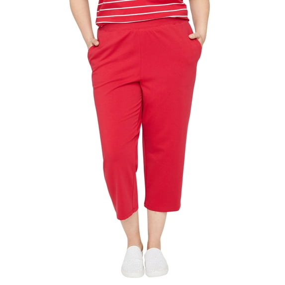 Catherines Women's Plus Size Suprema Elastic Waist Capri Pant (Petite Available)