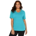 thumbnail image 1 of Catherines Women's Plus Size Petite Suprema Crochet V-Neck Tee, 1 of 5