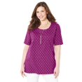 thumbnail image 1 of Catherines Women's Plus Size Petite Suprema Embroidered Scoopneck Tee, 1 of 3