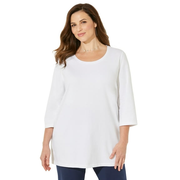 Catherines Women's Plus Size Petite Suprema Feather Together Tee
