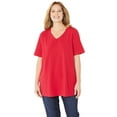 thumbnail image 1 of Catherines Women's Plus Size Petite Suprema Short Sleeve V-Neck Tee, 1 of 6