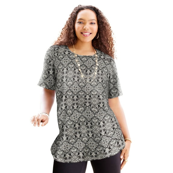 Catherines Women's Plus Size Petite Suprema Ultra-Soft Scoopneck Tee