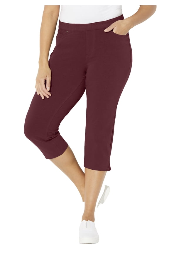 Women's Plus Size Petite The Knit Jean Capri (With Pockets)