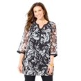 thumbnail image 1 of Catherines Women's Plus Size Petite Y-Neck Half Placket Blouse, 1 of 4