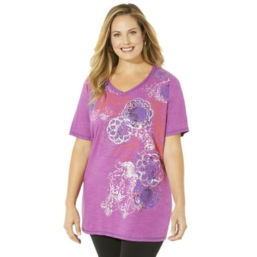 Catherines Women's Plus Size Placement Print Tee