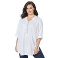 thumbnail image 1 of Catherines Women's Plus Size Pleated Linen Tunic, 1 of 2