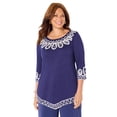 thumbnail image 1 of Catherines Women's Plus Size Pointed Hem Embroidered Top, 1 of 3