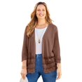 thumbnail image 1 of Catherines Women's Plus Size Pointelle Chevron Cardigan, 1 of 3