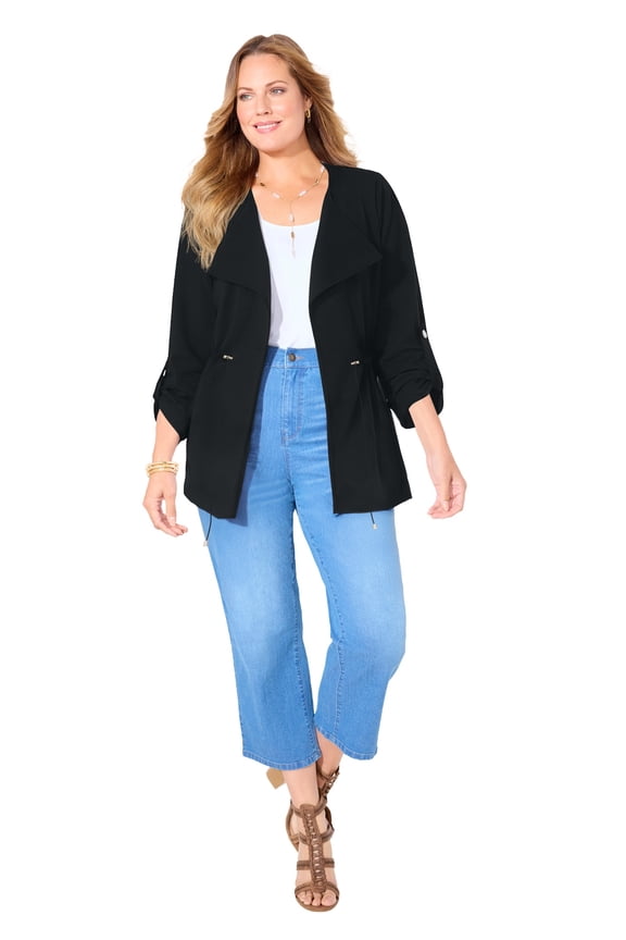 Women's Plus Size Ponte Utility Jacket