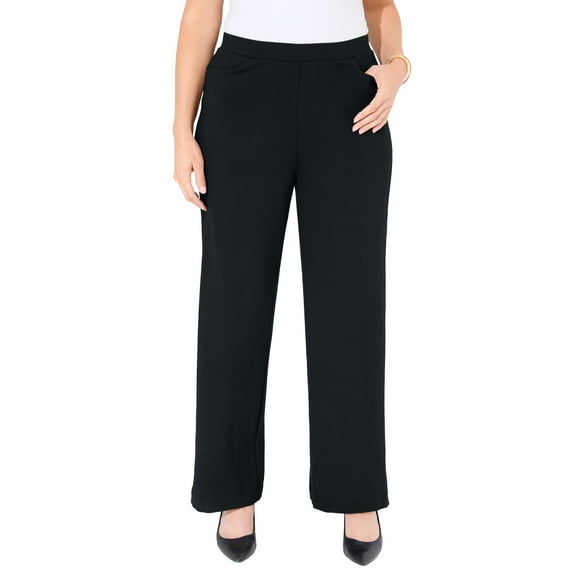 Catherines Women's Plus Size Ponte Wide Leg Pant