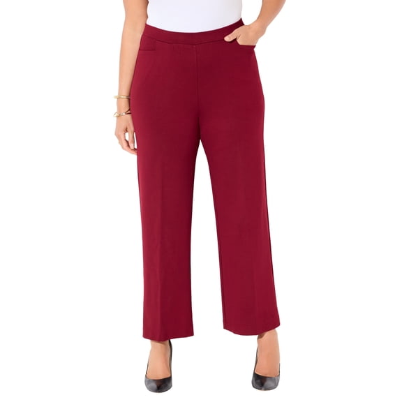 Catherines Women's Plus Size Ponte Wide Leg Pant