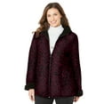 thumbnail image 1 of Catherines Women's Plus Size Printed Fleece Coat With Sherpa Lining, 1 of 4
