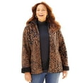 thumbnail image 1 of Catherines Women's Plus Size Printed Fleece Coat With Sherpa Lining, 1 of 5