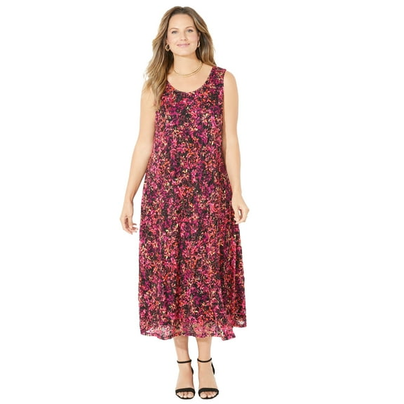 Catherines Women's Plus Size Printed Lace Dress