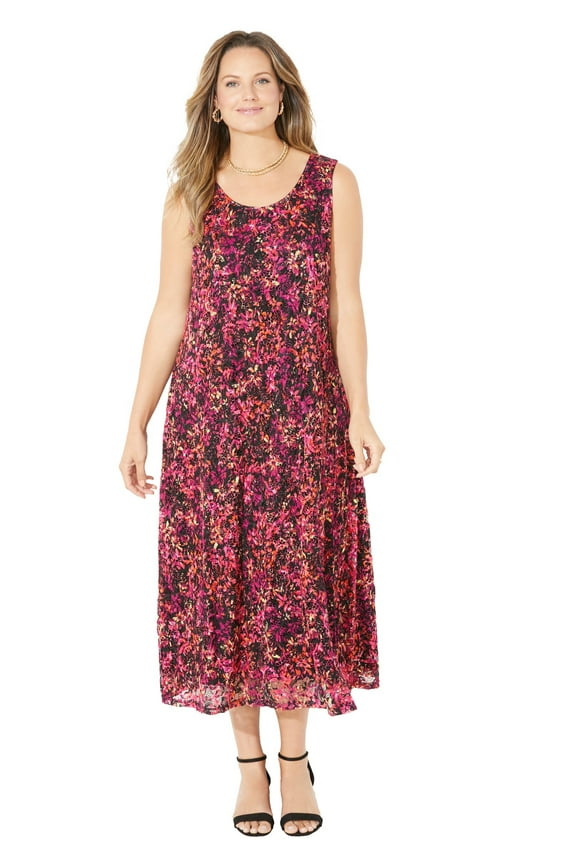 Women's Plus Size Printed Lace Dress