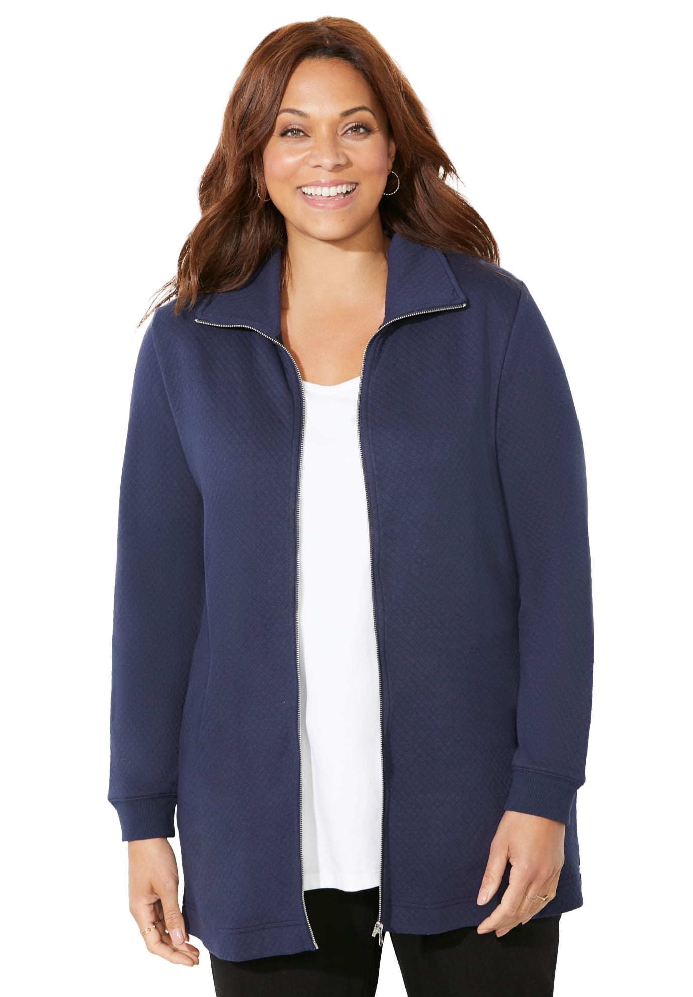 Catherines Women's Plus Size Quilted Knit Jacket 