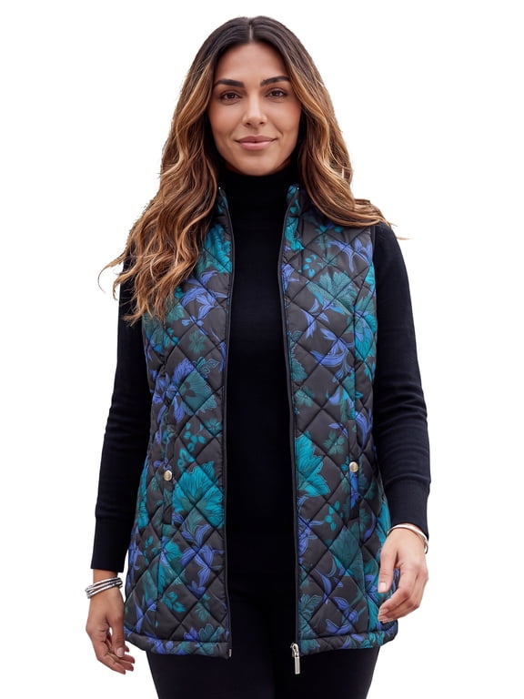Women's Plus Size Quilted Puffer Vest