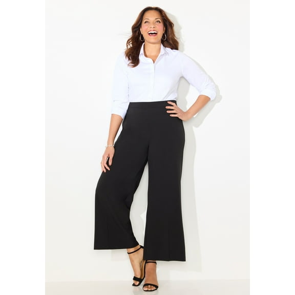 Catherines Women's Plus Size Refined Wide Leg Pant