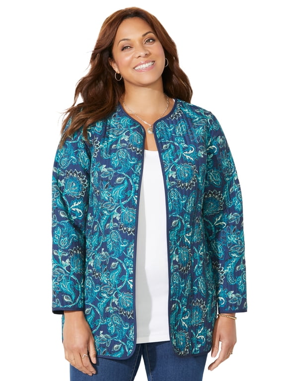 Women's Plus Size Reversible Quilted Jacket