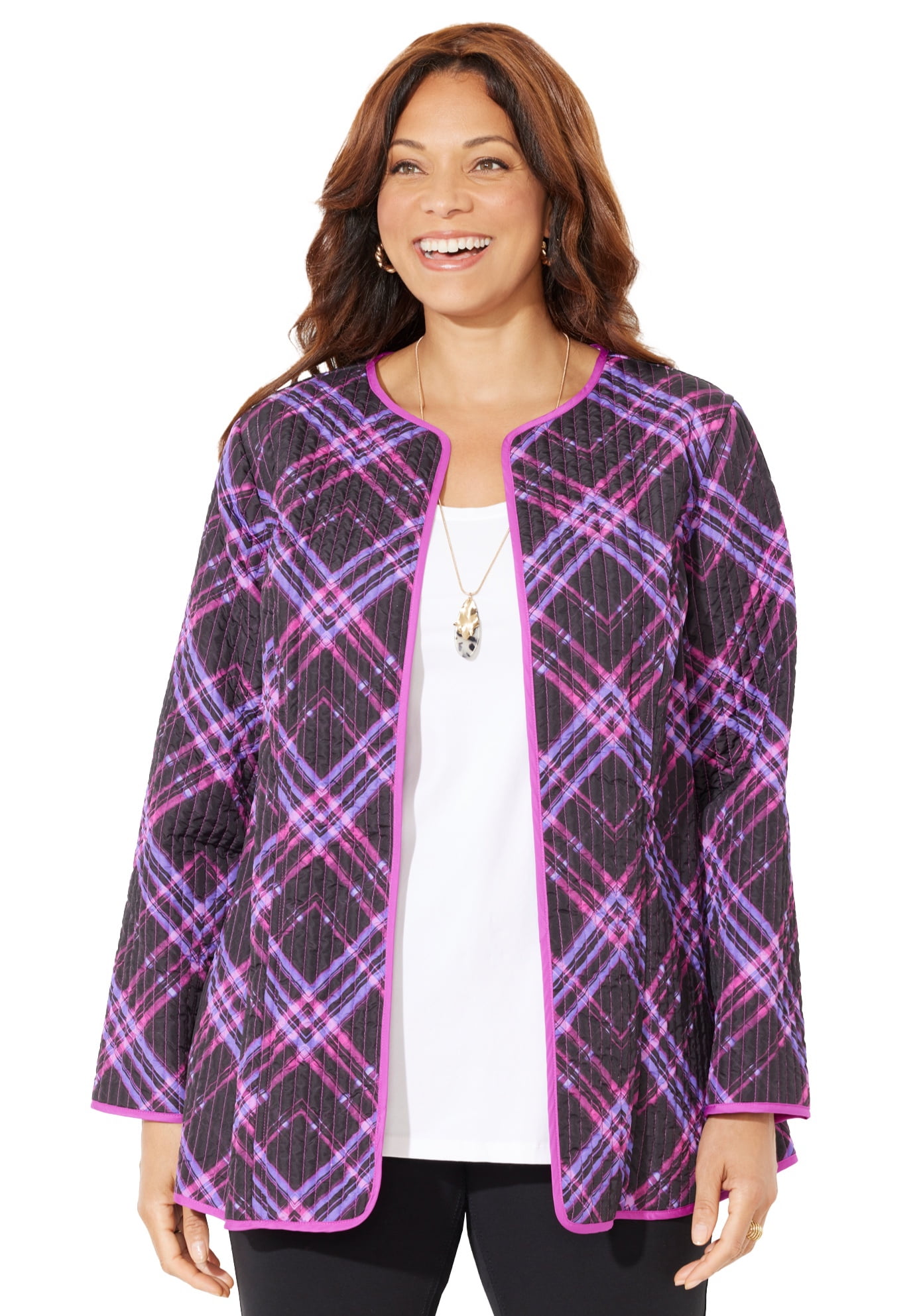 Catherines Women's Plus Size Reversible Quilted Jacket - Walmart.com