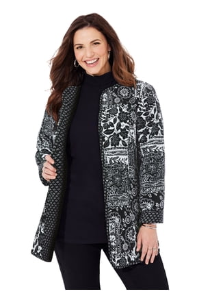 Women's Plus Size Reversible Quilted Jacket