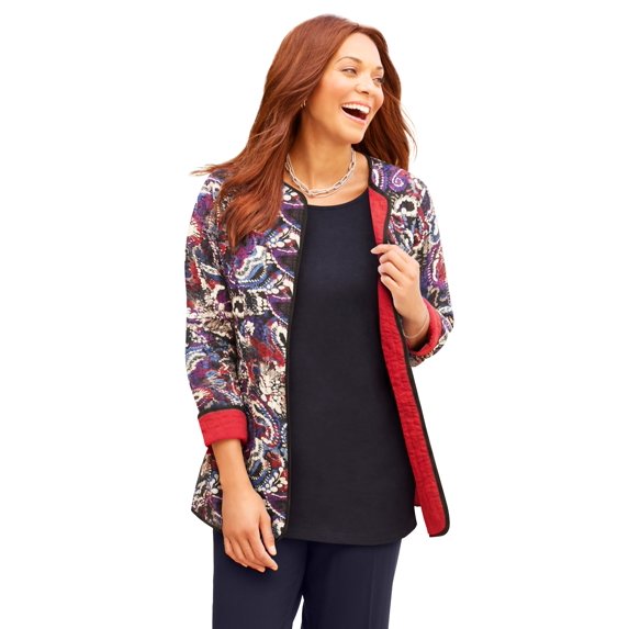 Catherines Women's Plus Size Reversible Quilted Jacket