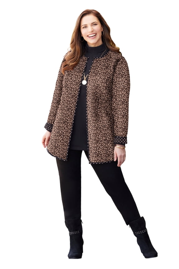 Women's Plus Size Reversible Quilted Jacket