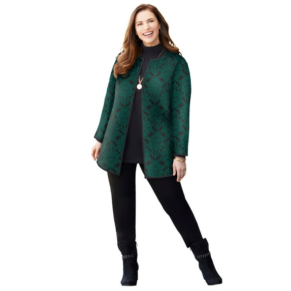 Catherines Women's Plus Size Reversible Quilted Jacket