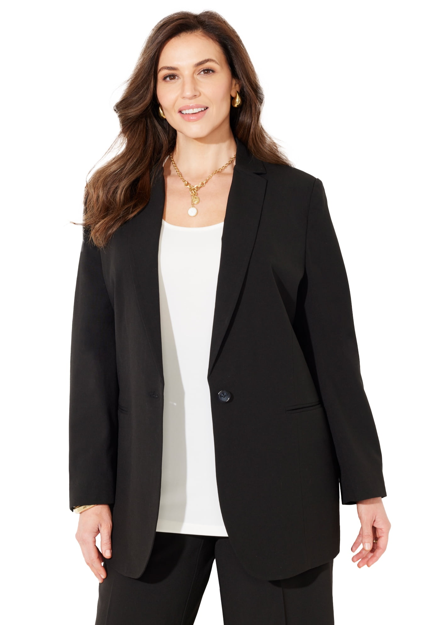 Catherines Women s Plus Size Right Fit Curvy Blazer Walmart