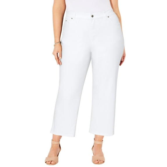 Catherines Women's Plus Size Right Fit Curvy Crop Jean