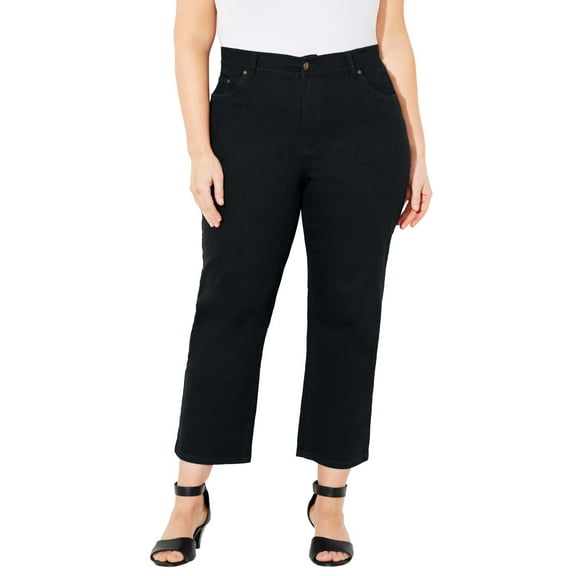 Catherines Women's Plus Size Right Fit Curvy Crop Jean