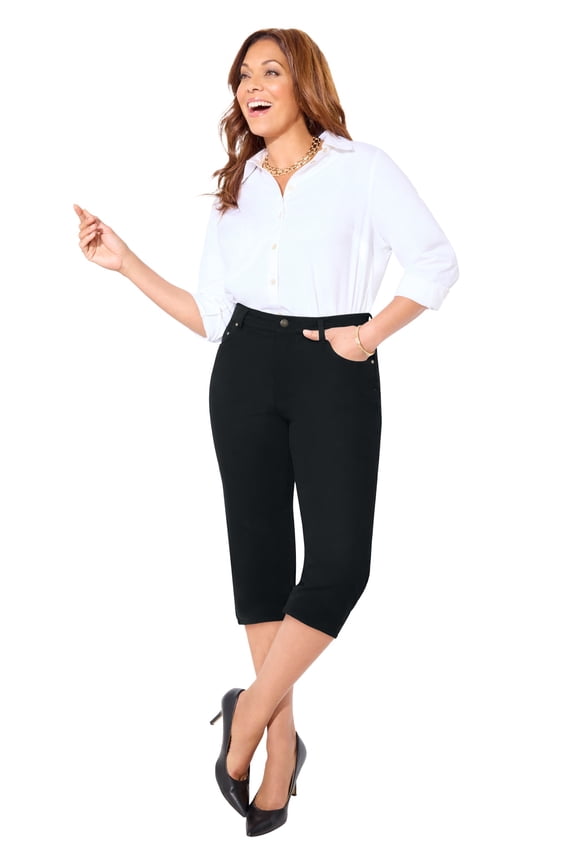 Women's Plus Size Right Fit Moderately Curvy Jean Capri