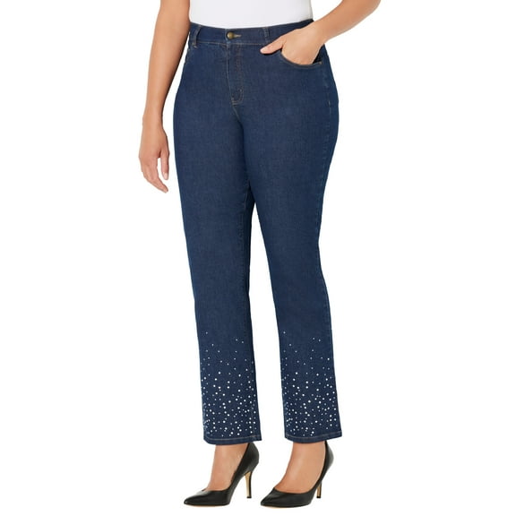 Catherines Women's Plus Size Right Fit Rhinestone Jean