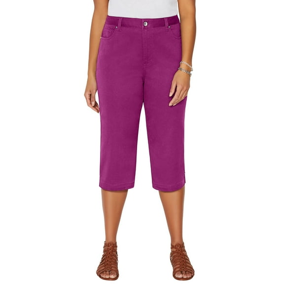 Catherines Women's Plus Size Sateen Stretch Capri