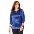 thumbnail image 1 of Catherines Women's Plus Size Satin Jacquard Peasant Blouse, 1 of 6