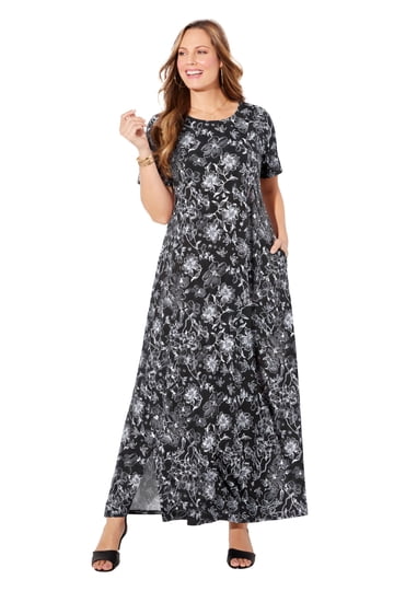 calvin klein black and white long dress Black and White Striped Maxi Dress main image 0