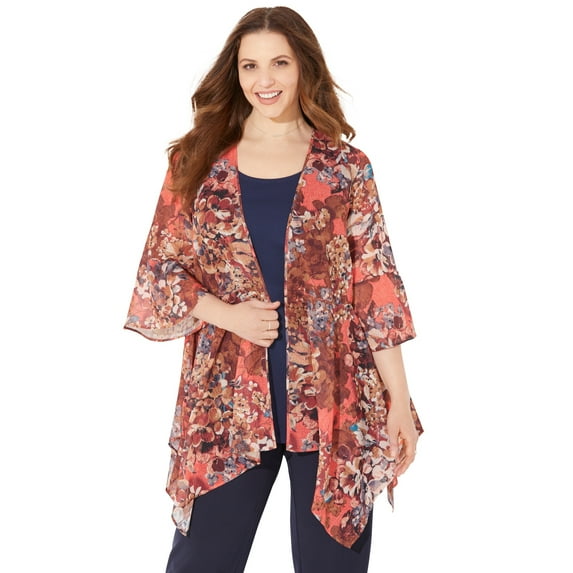 Catherines Women's Plus Size Seasonless Cascade wrap