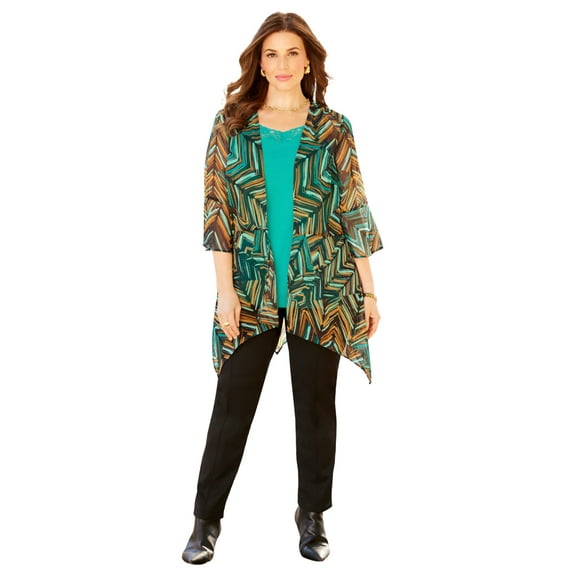 Catherines Women's Plus Size Seasonless Cascade wrap