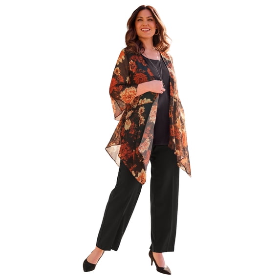Catherines Women's Plus Size Seasonless Cascade wrap