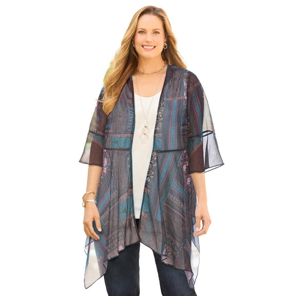 Catherines Women's Plus Size Seasonless Cascade wrap