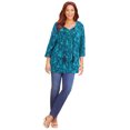 thumbnail image 1 of Catherines Women's Plus Size Sequin Trim Gauze Peasant Blouse, 1 of 4