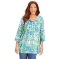 thumbnail image 1 of Catherines Women's Plus Size Sequin Trim Gauze Peasant Blouse, 1 of 5