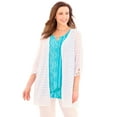 thumbnail image 1 of Catherines Women's Plus Size Shadow Stripe Cardigan, 1 of 6