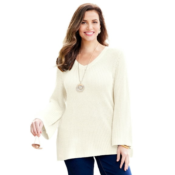 Catherines Women's Plus Size Shaker Stitch Pullover